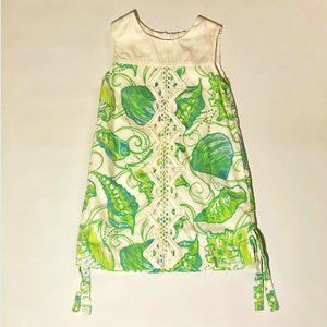 Green and White shell dress